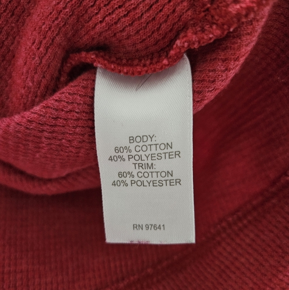 J.Jill Womens Red Waffle Knit Cotton Blend Cozy Long Sleeve Top Heathered Red XL - Picture 10 of 12